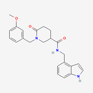 molecular formula C23H25N3O3 B6082924 N-(1H-indol-4-ylmethyl)-1-(3-methoxybenzyl)-6-oxo-3-piperidinecarboxamide 