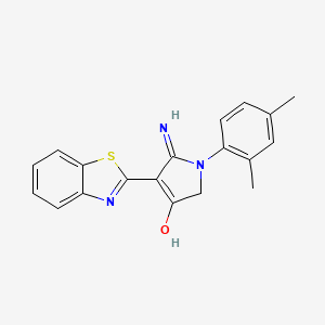 molecular formula C19H17N3OS B6082951 5-amino-4-(1,3-benzothiazol-2-yl)-1-(2,4-dimethylphenyl)-1,2-dihydro-3H-pyrrol-3-one 