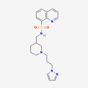 molecular formula C21H27N5O2S B6082962 N-({1-[3-(1H-pyrazol-1-yl)propyl]-3-piperidinyl}methyl)-8-quinolinesulfonamide 