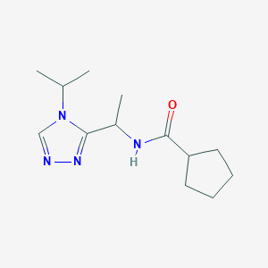 molecular formula C13H22N4O B6082964 N-[1-(4-isopropyl-4H-1,2,4-triazol-3-yl)ethyl]cyclopentanecarboxamide 