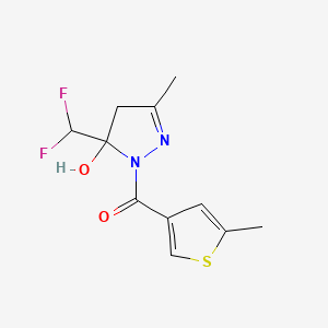 molecular formula C11H12F2N2O2S B6082967 5-(difluoromethyl)-3-methyl-1-[(5-methyl-3-thienyl)carbonyl]-4,5-dihydro-1H-pyrazol-5-ol 