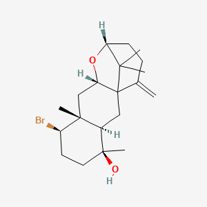  B608297 10-Bromo-7,10a,12,12-tetramethyl-5-methylidenedodecahydro-6H-2,5a-methanonaphtho[2,3-b]oxepin-7-ol CAS No. 146293-93-8
