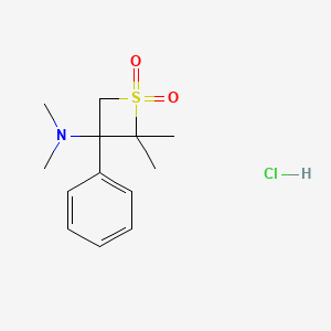 molecular formula C13H20ClNO2S B6082977 N,N,2,2-tetramethyl-3-phenyl-3-thietanamine 1,1-dioxide hydrochloride 