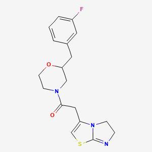 3-{2-[2-(3-fluorobenzyl)-4-morpholinyl]-2-oxoethyl}-5,6-dihydroimidazo[2,1-b][1,3]thiazole
