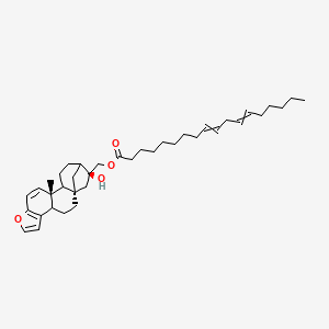 molecular formula C38H56O4 B608299 [(1S,12R,17S)-17-hydroxy-12-methyl-8-oxapentacyclo[14.2.1.01,13.04,12.05,9]nonadeca-5(9),6,10-trien-17-yl]methyl octadeca-9,12-dienoate CAS No. 108214-29-5
