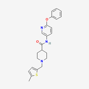 molecular formula C23H25N3O2S B6083013 1-[(5-methyl-2-thienyl)methyl]-N-(6-phenoxy-3-pyridinyl)-4-piperidinecarboxamide 