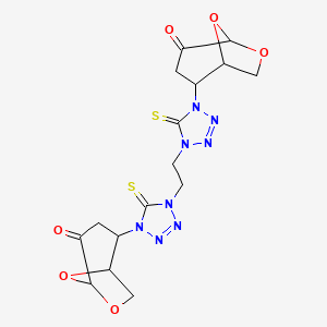 molecular formula C16H18N8O6S2 B6083036 2,2'-[ethane-1,2-diylbis(5-thioxo-1H-tetrazole-4,1(5H)-diyl)]bis(6,8-dioxabicyclo[3.2.1]octan-4-one) 