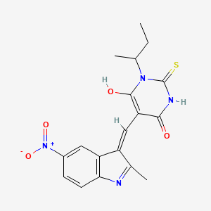 molecular formula C18H18N4O4S B6083060 1-sec-butyl-5-[(2-methyl-5-nitro-1H-indol-3-yl)methylene]-2-thioxodihydro-4,6(1H,5H)-pyrimidinedione 
