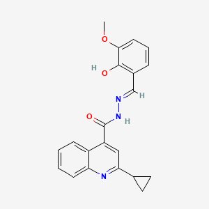 molecular formula C21H19N3O3 B6083063 2-cyclopropyl-N'-(2-hydroxy-3-methoxybenzylidene)-4-quinolinecarbohydrazide 