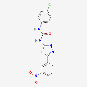 molecular formula C15H10ClN5O3S B6083069 N-(4-chlorophenyl)-N'-[5-(3-nitrophenyl)-1,3,4-thiadiazol-2-yl]urea 