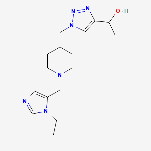 molecular formula C16H26N6O B6083084 1-[1-({1-[(1-ethyl-1H-imidazol-5-yl)methyl]-4-piperidinyl}methyl)-1H-1,2,3-triazol-4-yl]ethanol 