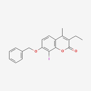 molecular formula C19H17IO3 B6083101 7-(benzyloxy)-3-ethyl-8-iodo-4-methyl-2H-chromen-2-one 