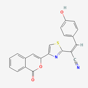 3-(4-hydroxyphenyl)-2-[4-(1-oxo-1H-isochromen-3-yl)-1,3-thiazol-2-yl]acrylonitrile