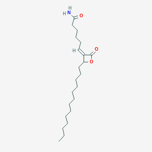 molecular formula C22H39NO3 B608313 (Z)-6-(2-Oxo-4-tridecyloxetan-3-ylidene)hexanamide CAS No. 1646795-59-6