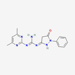 molecular formula C16H17N7O B6083146 N-(4,6-dimethyl-2-pyrimidinyl)-N'-(5-oxo-1-phenyl-4,5-dihydro-1H-pyrazol-3-yl)guanidine 