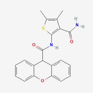 molecular formula C21H18N2O3S B6083153 N-(3-CARBAMOYL-4,5-DIMETHYL-2-THIENYL)-9H-XANTHENE-9-CARBOXAMIDE 