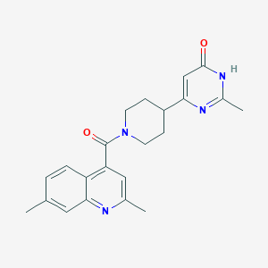 molecular formula C22H24N4O2 B6083159 6-{1-[(2,7-dimethylquinolin-4-yl)carbonyl]piperidin-4-yl}-2-methylpyrimidin-4(3H)-one 