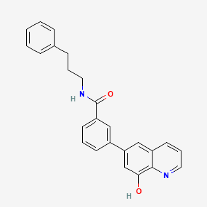 molecular formula C25H22N2O2 B608316 3-(8-Hydroxyquinolin-6-YL)-N-(3-phenylpropyl)benzamide CAS No. 2003260-55-5