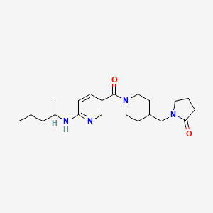 molecular formula C21H32N4O2 B6083171 1-{[1-({6-[(1-methylbutyl)amino]-3-pyridinyl}carbonyl)-4-piperidinyl]methyl}-2-pyrrolidinone 