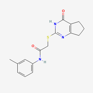 molecular formula C16H17N3O2S B6083175 N-(3-methylphenyl)-2-[(4-oxo-4,5,6,7-tetrahydro-3H-cyclopenta[d]pyrimidin-2-yl)thio]acetamide 