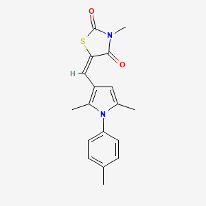 molecular formula C18H18N2O2S B6083183 5-{[2,5-dimethyl-1-(4-methylphenyl)-1H-pyrrol-3-yl]methylene}-3-methyl-1,3-thiazolidine-2,4-dione 