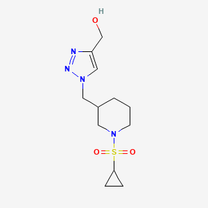 molecular formula C12H20N4O3S B6083202 (1-{[1-(cyclopropylsulfonyl)-3-piperidinyl]methyl}-1H-1,2,3-triazol-4-yl)methanol 