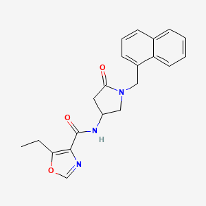 molecular formula C21H21N3O3 B6083214 5-ethyl-N-[1-(1-naphthylmethyl)-5-oxo-3-pyrrolidinyl]-1,3-oxazole-4-carboxamide 