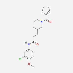 molecular formula C21H27ClN2O3 B6083245 N-(3-chloro-4-methoxyphenyl)-3-[1-(1-cyclopenten-1-ylcarbonyl)-3-piperidinyl]propanamide 