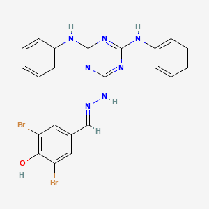 molecular formula C22H17Br2N7O B6083255 3,5-dibromo-4-hydroxybenzaldehyde (4,6-dianilino-1,3,5-triazin-2-yl)hydrazone 