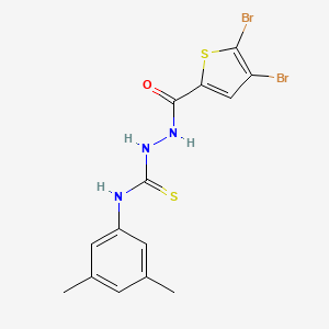 molecular formula C14H13Br2N3OS2 B6083263 2-[(4,5-dibromo-2-thienyl)carbonyl]-N-(3,5-dimethylphenyl)hydrazinecarbothioamide 