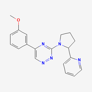molecular formula C19H19N5O B6083267 5-(3-methoxyphenyl)-3-[2-(2-pyridinyl)-1-pyrrolidinyl]-1,2,4-triazine 