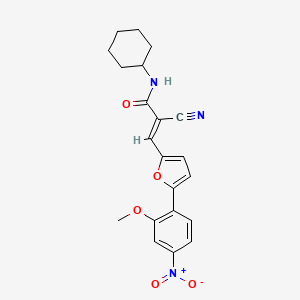 molecular formula C21H21N3O5 B6083280 2-cyano-N-cyclohexyl-3-[5-(2-methoxy-4-nitrophenyl)-2-furyl]acrylamide 