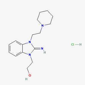 molecular formula C16H25ClN4O B6083288 2-{2-imino-3-[2-(1-piperidinyl)ethyl]-2,3-dihydro-1H-benzimidazol-1-yl}ethanol dihydrochloride 