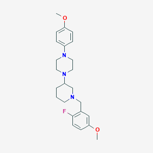 molecular formula C24H32FN3O2 B6083302 1-[1-(2-fluoro-5-methoxybenzyl)-3-piperidinyl]-4-(4-methoxyphenyl)piperazine 