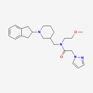 molecular formula C23H32N4O2 B6083326 N-{[1-(2,3-dihydro-1H-inden-2-yl)-3-piperidinyl]methyl}-N-(2-methoxyethyl)-2-(1H-pyrazol-1-yl)acetamide 