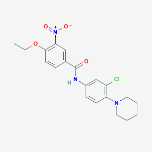 N-[3-chloro-4-(1-piperidinyl)phenyl]-4-ethoxy-3-nitrobenzamide