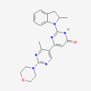 molecular formula C22H24N6O2 B6083357 4'-methyl-2-(2-methyl-2,3-dihydro-1H-indol-1-yl)-2'-(4-morpholinyl)-4,5'-bipyrimidin-6(1H)-one 