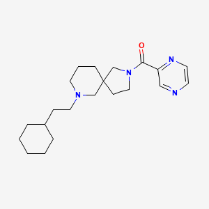 molecular formula C21H32N4O B6083363 7-(2-cyclohexylethyl)-2-(2-pyrazinylcarbonyl)-2,7-diazaspiro[4.5]decane 