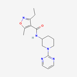 molecular formula C16H21N5O2 B6083369 3-ethyl-5-methyl-N-[1-(2-pyrimidinyl)-3-piperidinyl]-4-isoxazolecarboxamide 