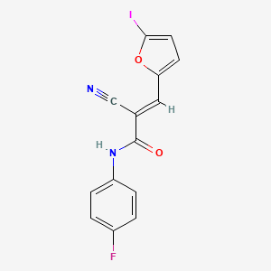 2-cyano-N-(4-fluorophenyl)-3-(5-iodo-2-furyl)acrylamide