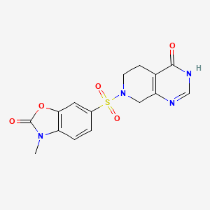 molecular formula C15H14N4O5S B6083390 7-[(3-methyl-2-oxo-2,3-dihydro-1,3-benzoxazol-6-yl)sulfonyl]-5,6,7,8-tetrahydropyrido[3,4-d]pyrimidin-4(3H)-one 