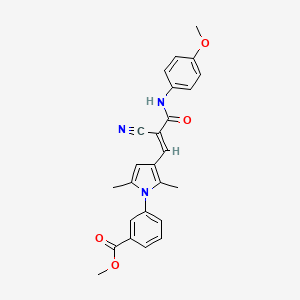 molecular formula C25H23N3O4 B6083414 methyl 3-(3-{2-cyano-3-[(4-methoxyphenyl)amino]-3-oxo-1-propen-1-yl}-2,5-dimethyl-1H-pyrrol-1-yl)benzoate 