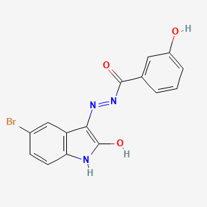 molecular formula C15H10BrN3O3 B6083421 N'-(5-bromo-2-oxo-1,2-dihydro-3H-indol-3-ylidene)-3-hydroxybenzohydrazide 
