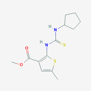 molecular formula C13H18N2O2S2 B6083427 methyl 2-{[(cyclopentylamino)carbonothioyl]amino}-5-methyl-3-thiophenecarboxylate 