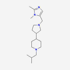 molecular formula C19H34N4 B6083436 4-{1-[(1,2-dimethyl-1H-imidazol-5-yl)methyl]-3-pyrrolidinyl}-1-isobutylpiperidine 