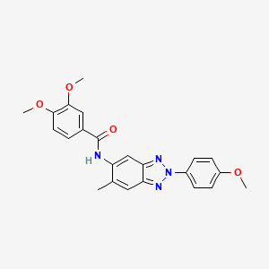 3,4-dimethoxy-N-[2-(4-methoxyphenyl)-6-methyl-2H-1,2,3-benzotriazol-5-yl]benzamide
