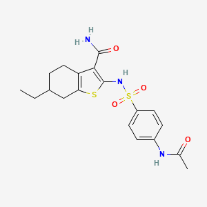 2-({[4-(acetylamino)phenyl]sulfonyl}amino)-6-ethyl-4,5,6,7-tetrahydro-1-benzothiophene-3-carboxamide