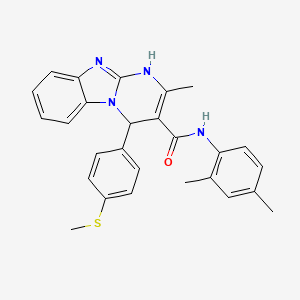 molecular formula C27H26N4OS B6083499 N-(2,4-dimethylphenyl)-2-methyl-4-[4-(methylthio)phenyl]-1,4-dihydropyrimido[1,2-a]benzimidazole-3-carboxamide 