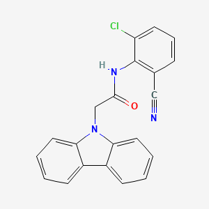 molecular formula C21H14ClN3O B608353 2-咔唑-9-基-N-(2-氯苯-6-氰基)乙酰胺 CAS No. 1801856-93-8