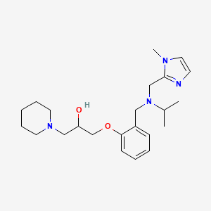 molecular formula C23H36N4O2 B6083554 1-[2-({isopropyl[(1-methyl-1H-imidazol-2-yl)methyl]amino}methyl)phenoxy]-3-(1-piperidinyl)-2-propanol 